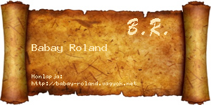Babay Roland névjegykártya